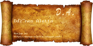 Dénes Aletta névjegykártya